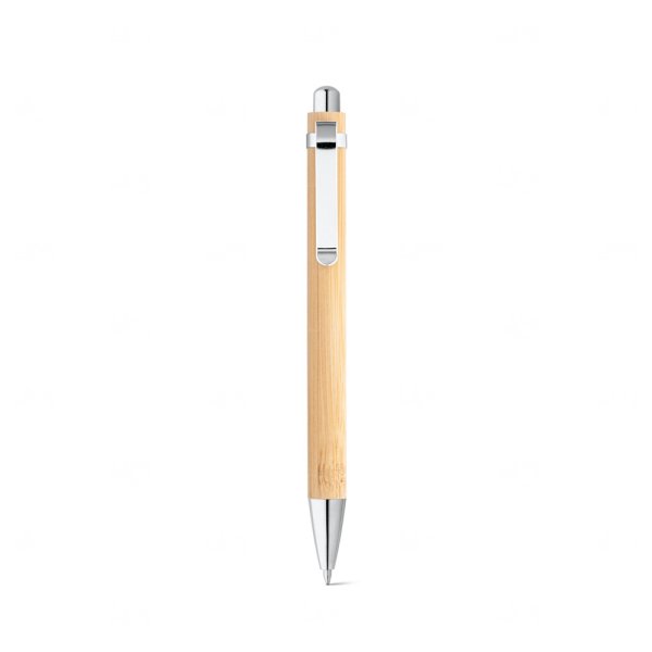 Caneta em Bambu e Metal Personalizada 