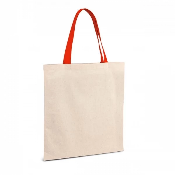 Sacola 100% Algodão Alça Colorida Personalizada - 41 x 37 cm