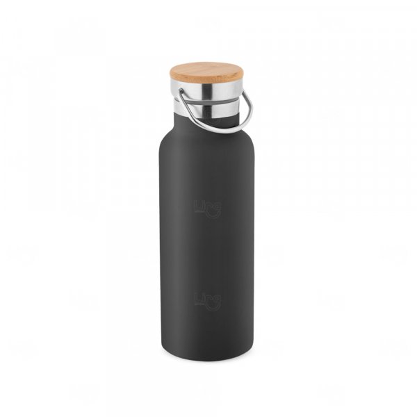 Garrafa Térmica Inox 570ml com Tampa Bambu Personalizada 
