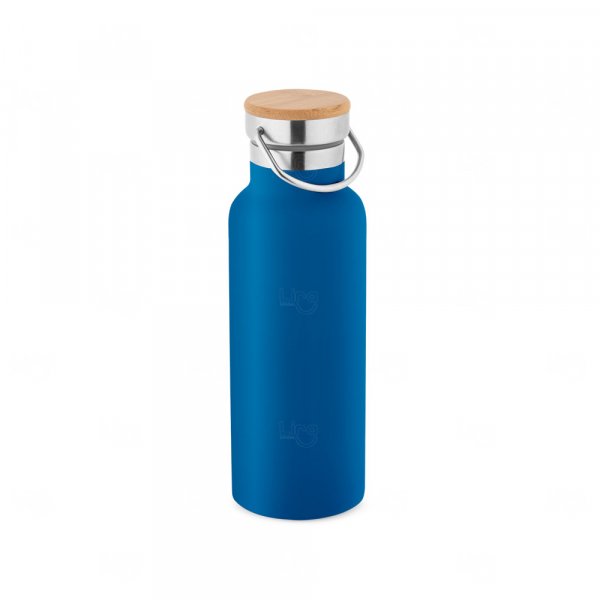 Garrafa Térmica Inox 570ml com Tampa Bambu Personalizada 