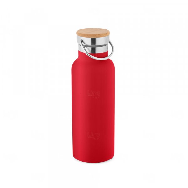 Garrafa Térmica Inox 570ml com Tampa Bambu Personalizada 