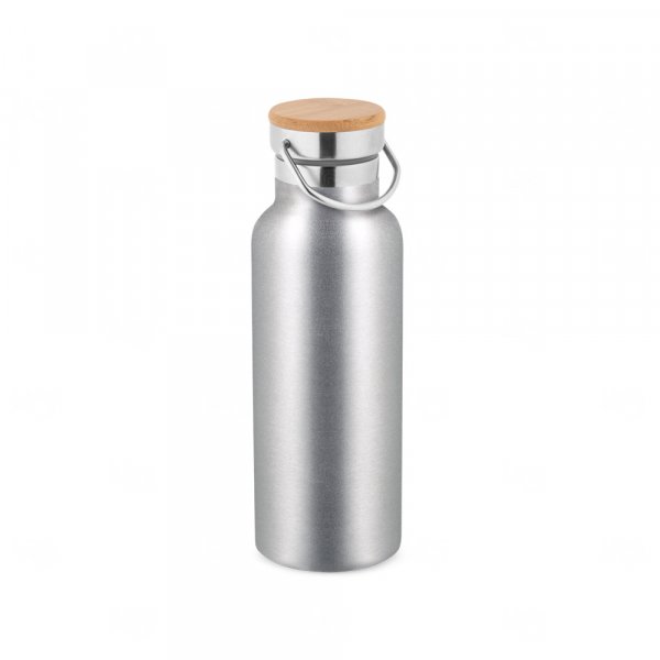 Garrafa Térmica Inox 570ml com Tampa Bambu Personalizada 