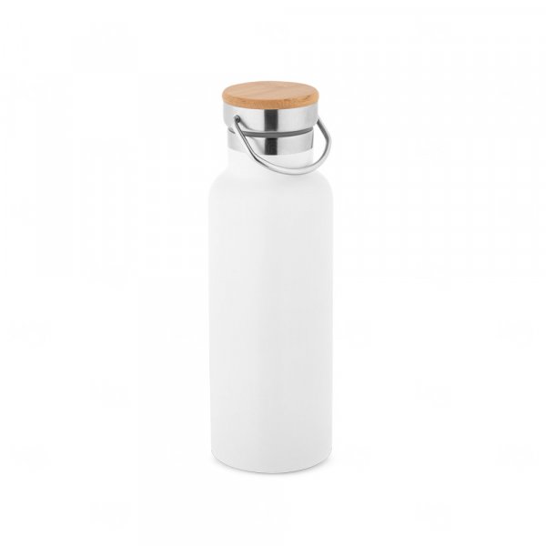 Garrafa Térmica Inox 570ml com Tampa Bambu Personalizada