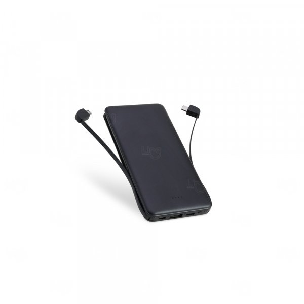 Power Bank com Cabos Acoplados Personalizado - 5.000 mAh 