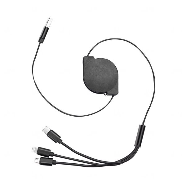 Cabo USB Retrátil 3 em 1 Personalizado 
