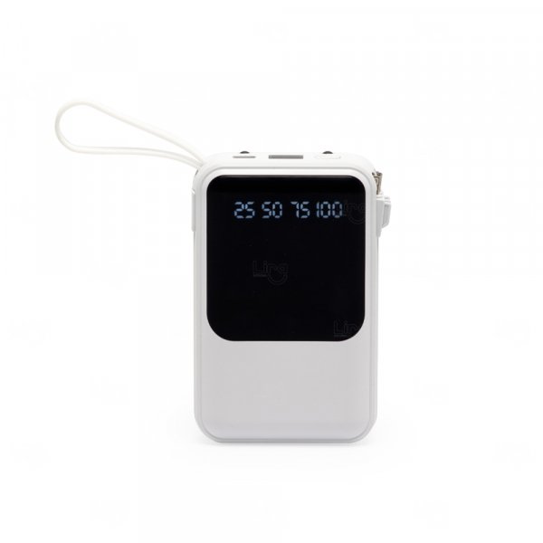 Power Bank 10.000mAh com Lanternas e Cabos Personalizado