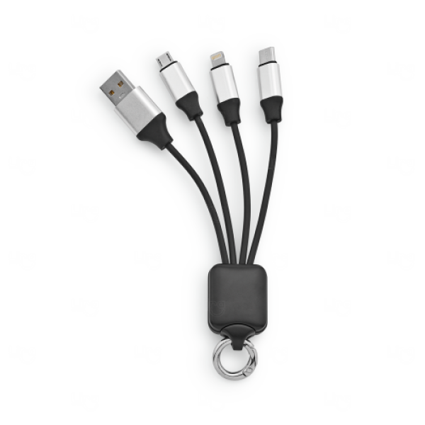 Cabo 4 em 1 USB Reciclado com Carregamento Rápido Personalizado 