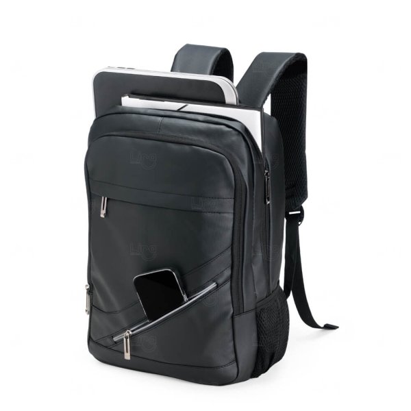 Mochila Executiva 18L em Couro Sintético Personalizada 