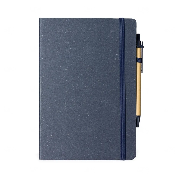 Moleskine Fibra de Arroz com Caneta Personalizada - 21x15,5 cm