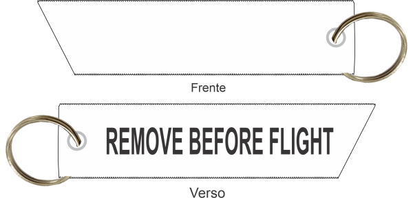 Chaveiro Remove Before Flight  - Argola - Corte Diagonal 
