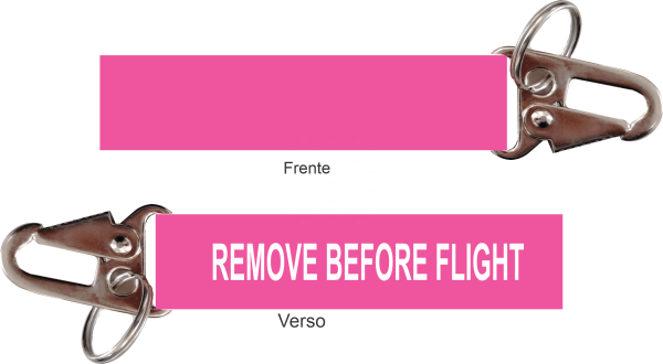 Chaveiro Remove Before Flight - Mosquetão - corte reto 