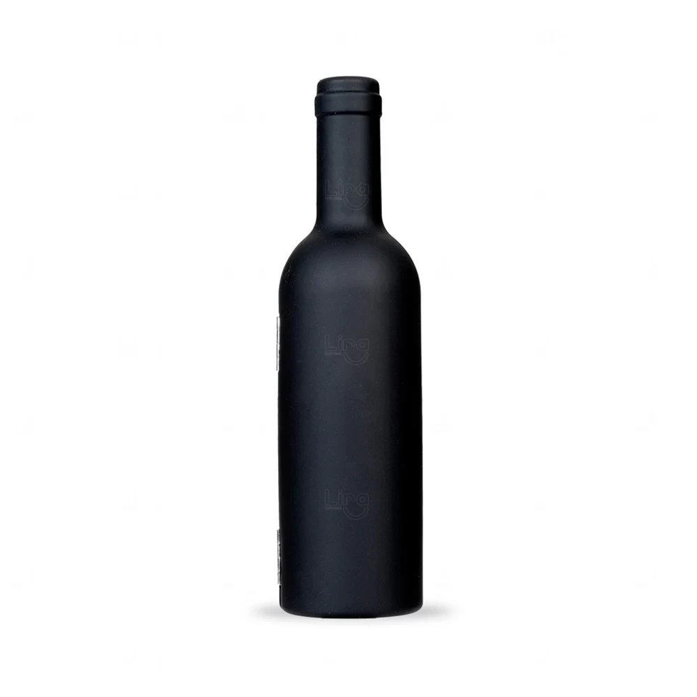 Kit Vinho 5 Peças em Formato Garrafa Personalizado Preto
