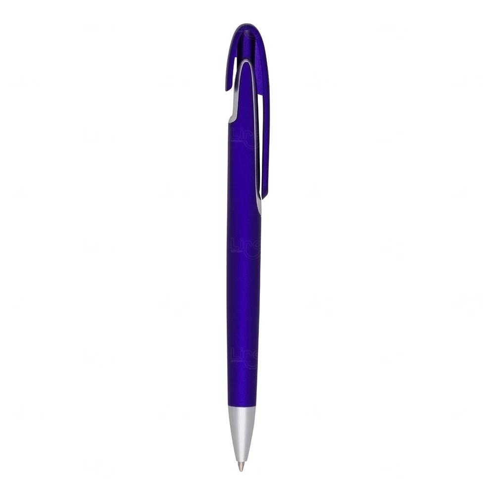Caneta Plástica Personalizada Roxo