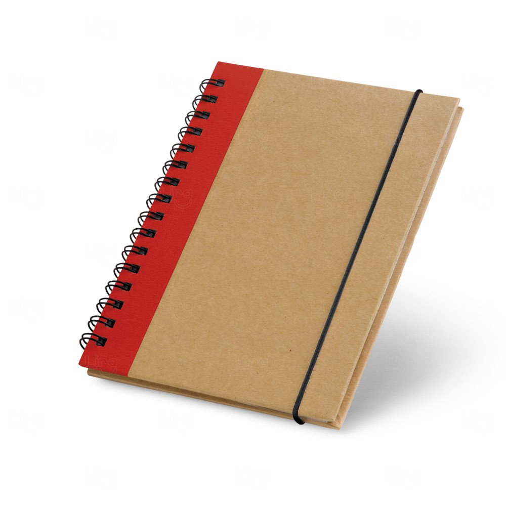 Caderno A6 Capa Dura em Cartão Personalizado - 14,5 x 10,5 cm Vermelho