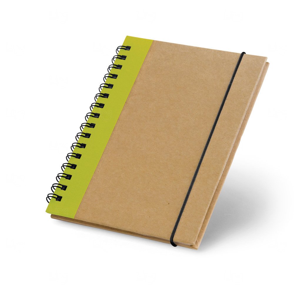 Caderno A6 Capa Dura em Cartão Personalizado - 14,5 x 10,5 cm Verde Claro
