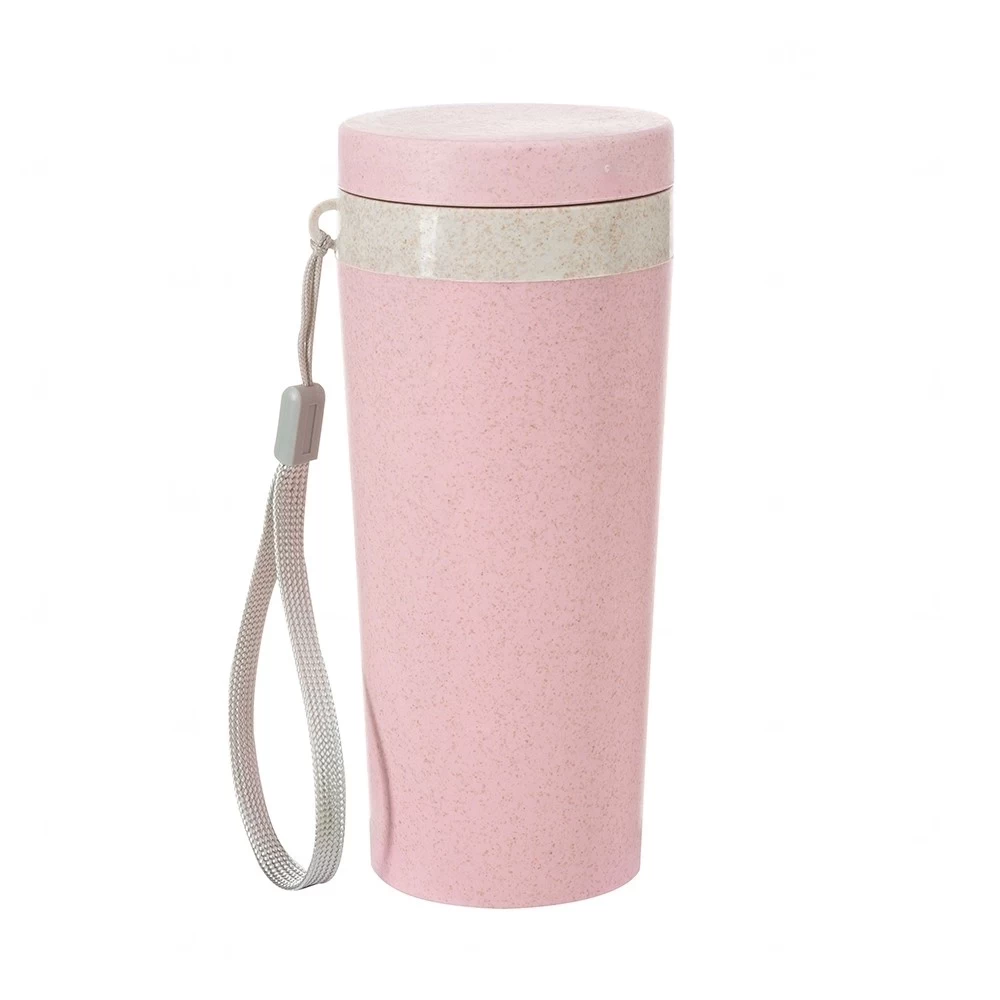 Copo Fibra de Bambu 350ml Isotérmico Personalizado Rosa