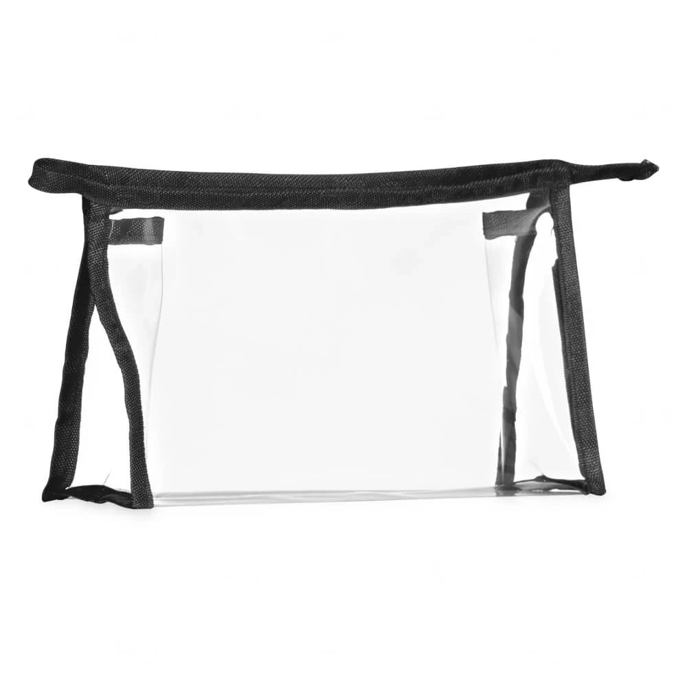 Nécessaire Plástica Transparente Personalizada Preto