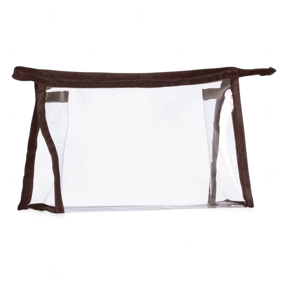 Nécessaire Plástica Transparente Personalizada Marrom