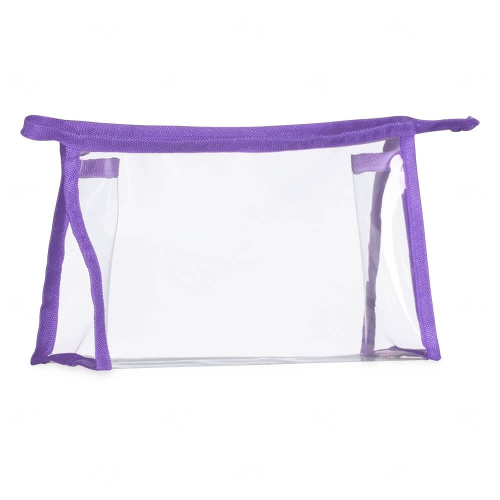 Nécessaire Plástica Transparente Personalizada Roxo