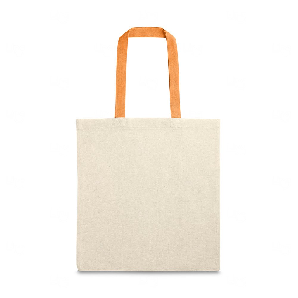 Sacola 100% Algodão Alça Colorida Personalizada - 41 x 37 cm 
