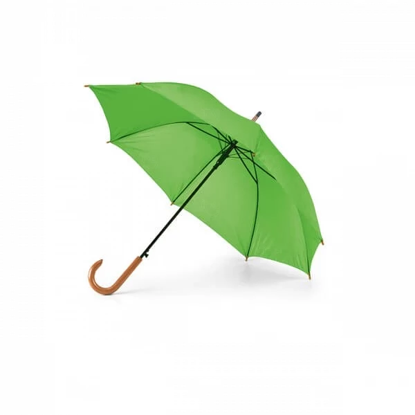 Guarda-Chuva Automático com Pega em Madeira Personalizado Verde Claro