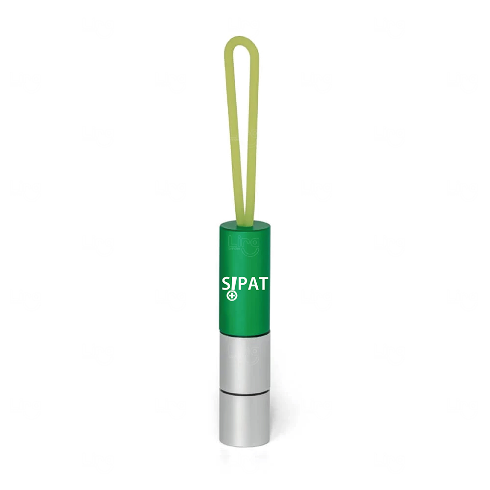 Chaveiro com Mini Lanterna e Porta-Comprimidos Personalizado 