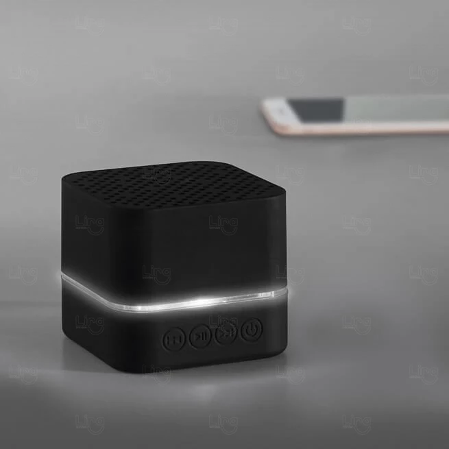 Caixa de Som com luz LED Emborrachada Personalizada 