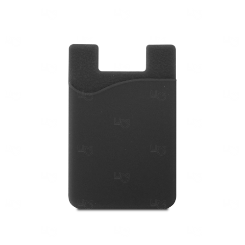 Porta-Cartões para Celular em Silicone Personalizado Preto