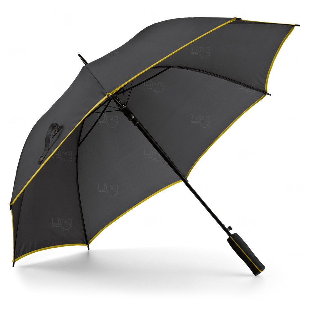 Guarda-Chuva Automático Preto com Borda Colorida Personalizado 