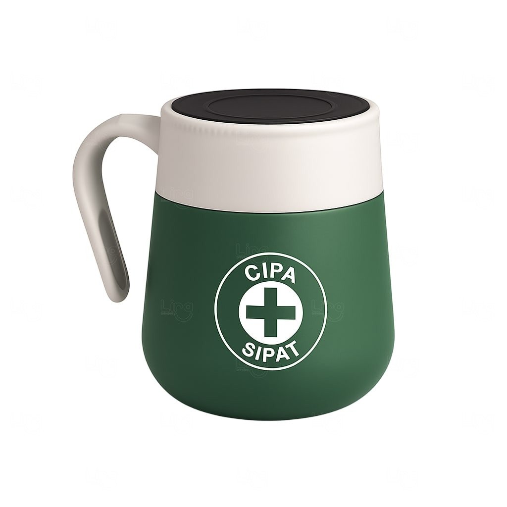 Caneca Térmica 500ml com Termômetro LED Personalizada 