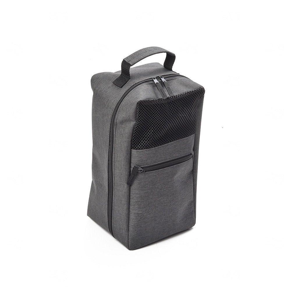 Porta Tênis Personalizado com Zíper, Bolso e Alça Preto