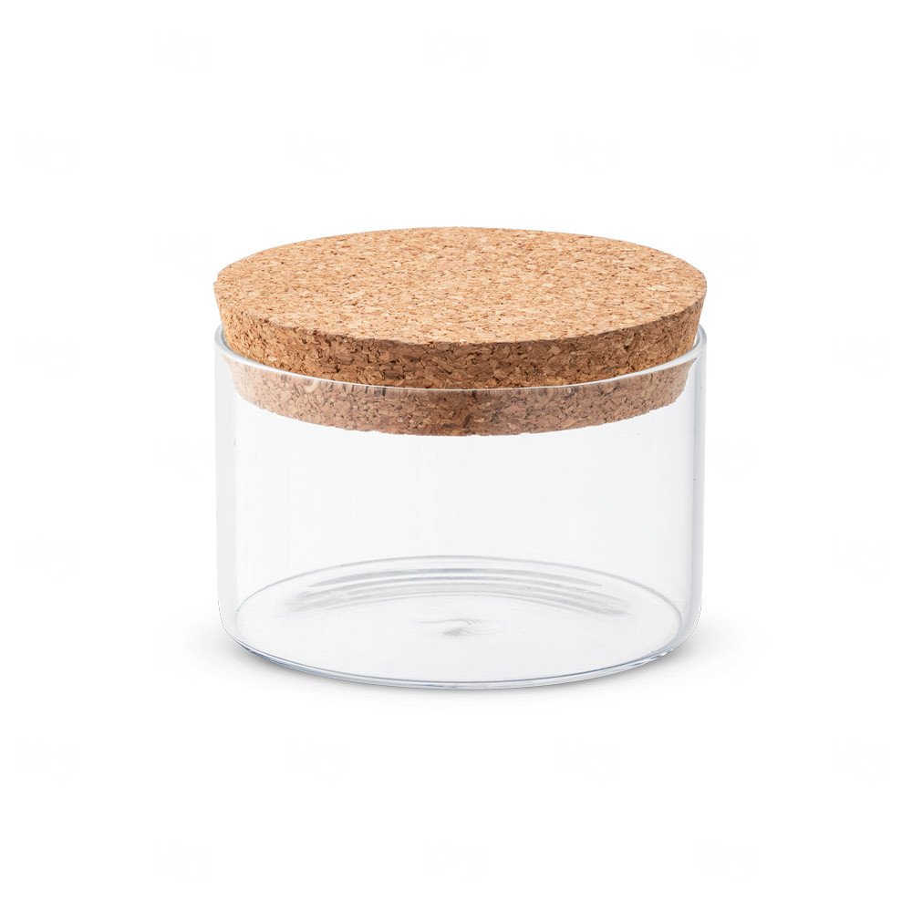 Frasco de Vidro 380ml com Cortiça Personalizado Transparente