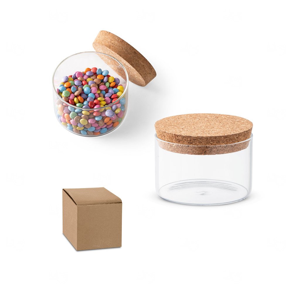 Frasco de Vidro 380ml com Cortiça Personalizado 