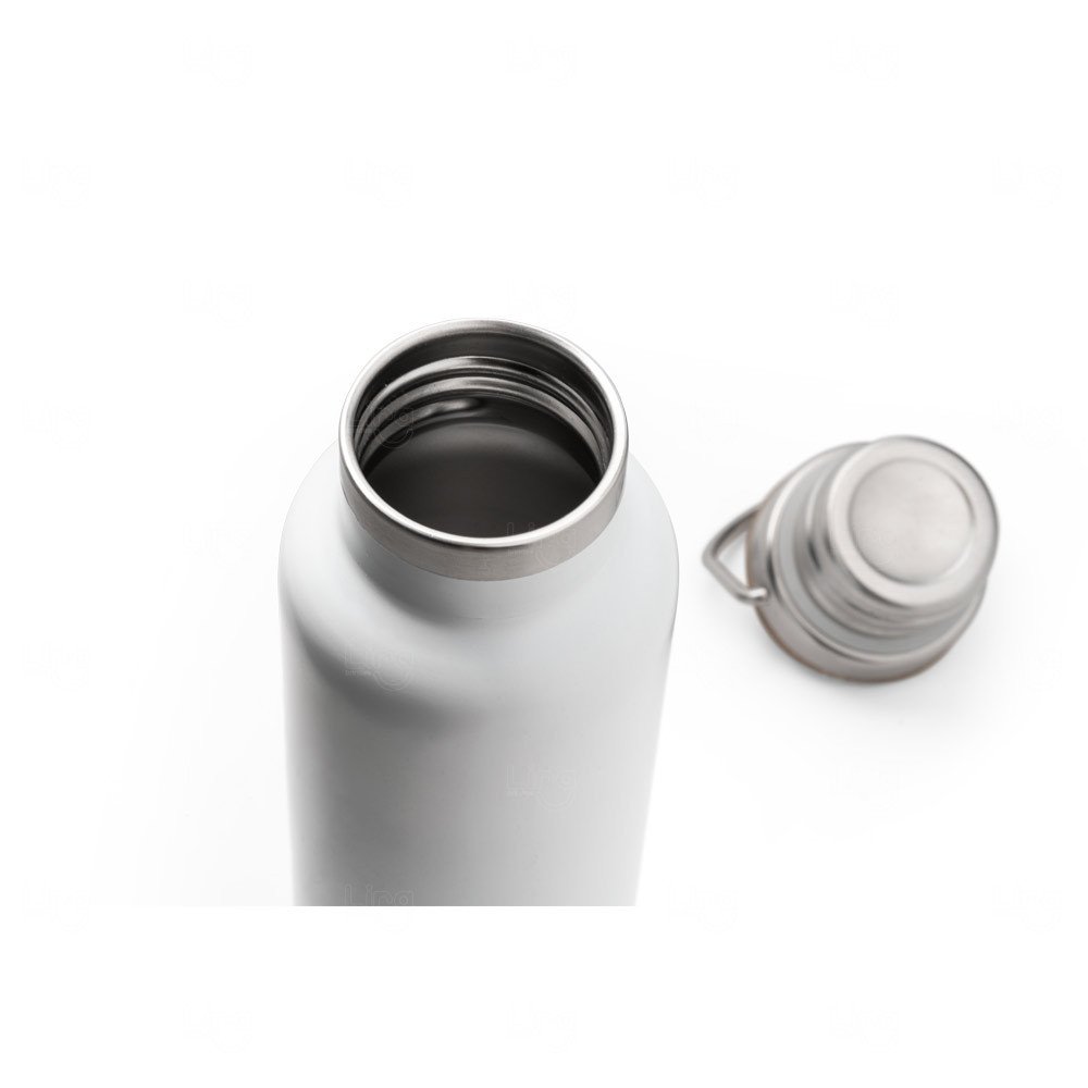 Garrafa Térmica Inox 570ml com Tampa Bambu Personalizada 