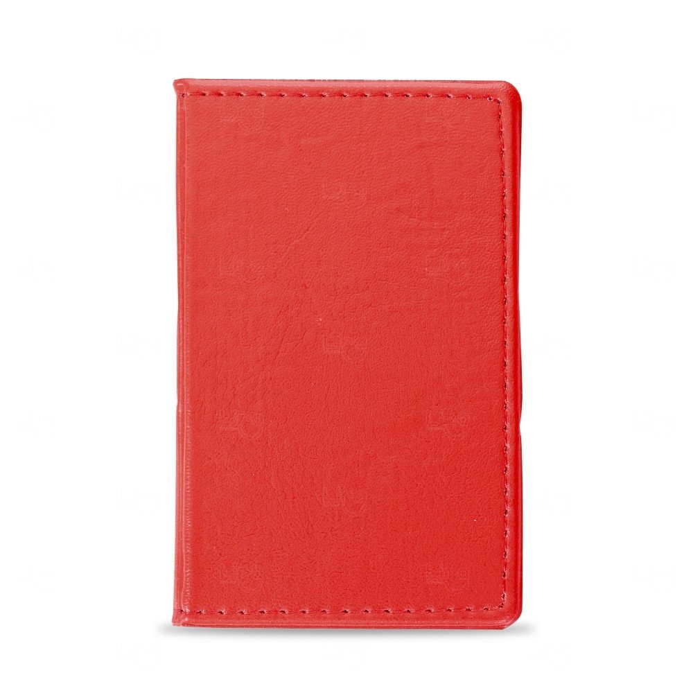 Bloco de Anotações com Post-its em Couro Sintético Personalizado Vermelho