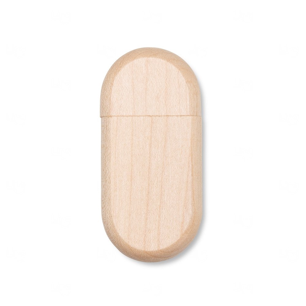 Pen Drive Oval de Bambu Personalizado 