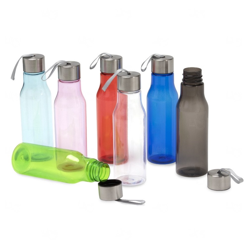 Garrafa Plástica 600ml com Tampa de Alumínio Personalizada 