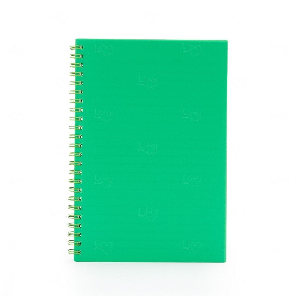 Caderno A5 Plástico Personalizado - 21,2 x 15 cm Verde Claro