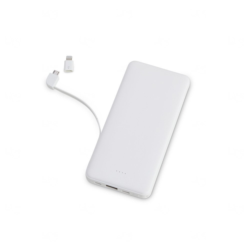 Power Bank com Cabos Acoplados Personalizado - 10.000mAh 
