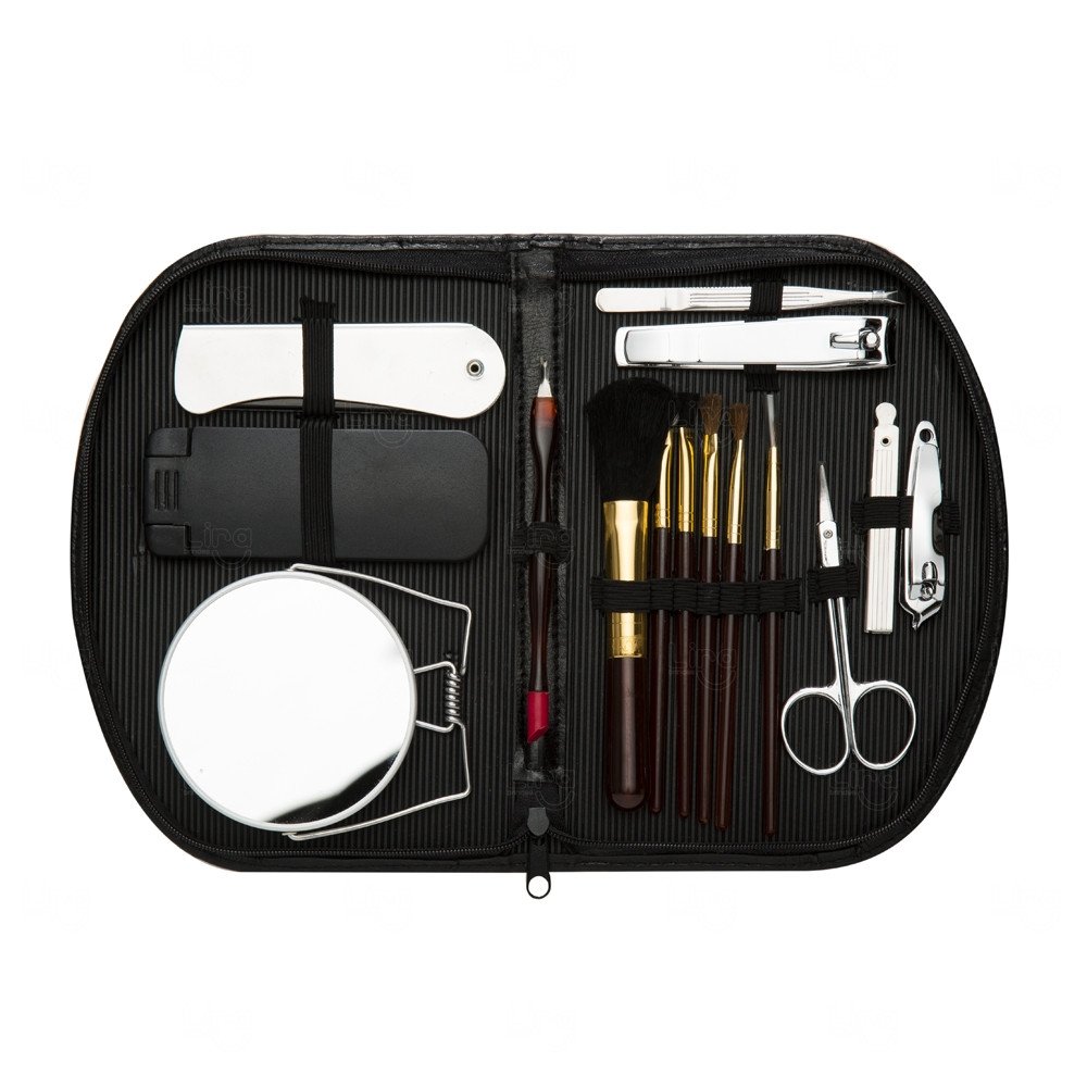 Kit Manicure 15 Peças Personalizado Preto