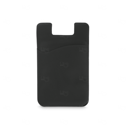 Porta Cartão em PVC para Celular Personalizado Preto