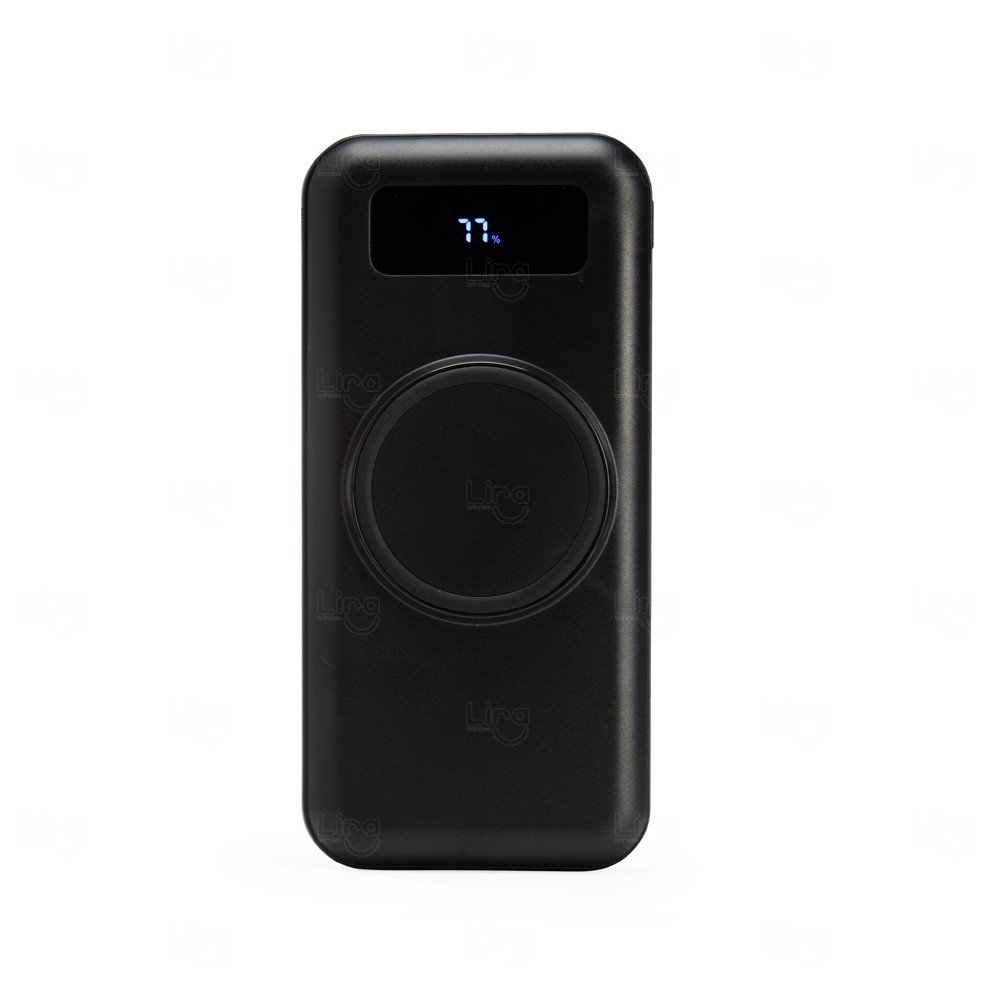 Power Bank p/ Indução e Cabos Acoplados Personalizado - 10.000mAh 