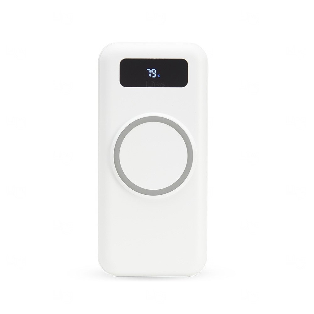 Power Bank p/ Indução e Cabos Acoplados Personalizado - 10.000mAh 
