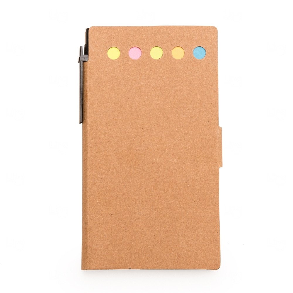 Bloco Ecológico Autoadesivo e Caneta Personalizado - 15 x 8,6 cm Kraft