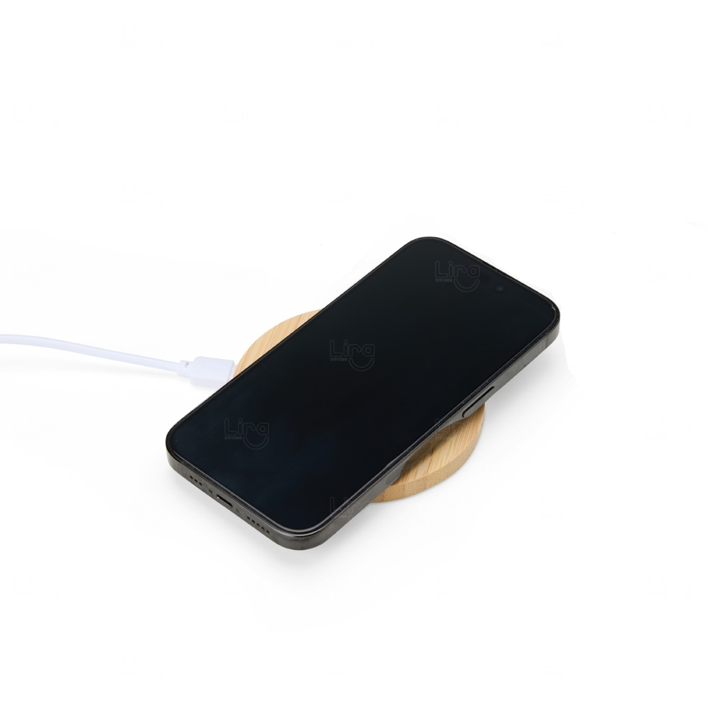 Base de Carregamento via Indução em Bambu Personalizado 