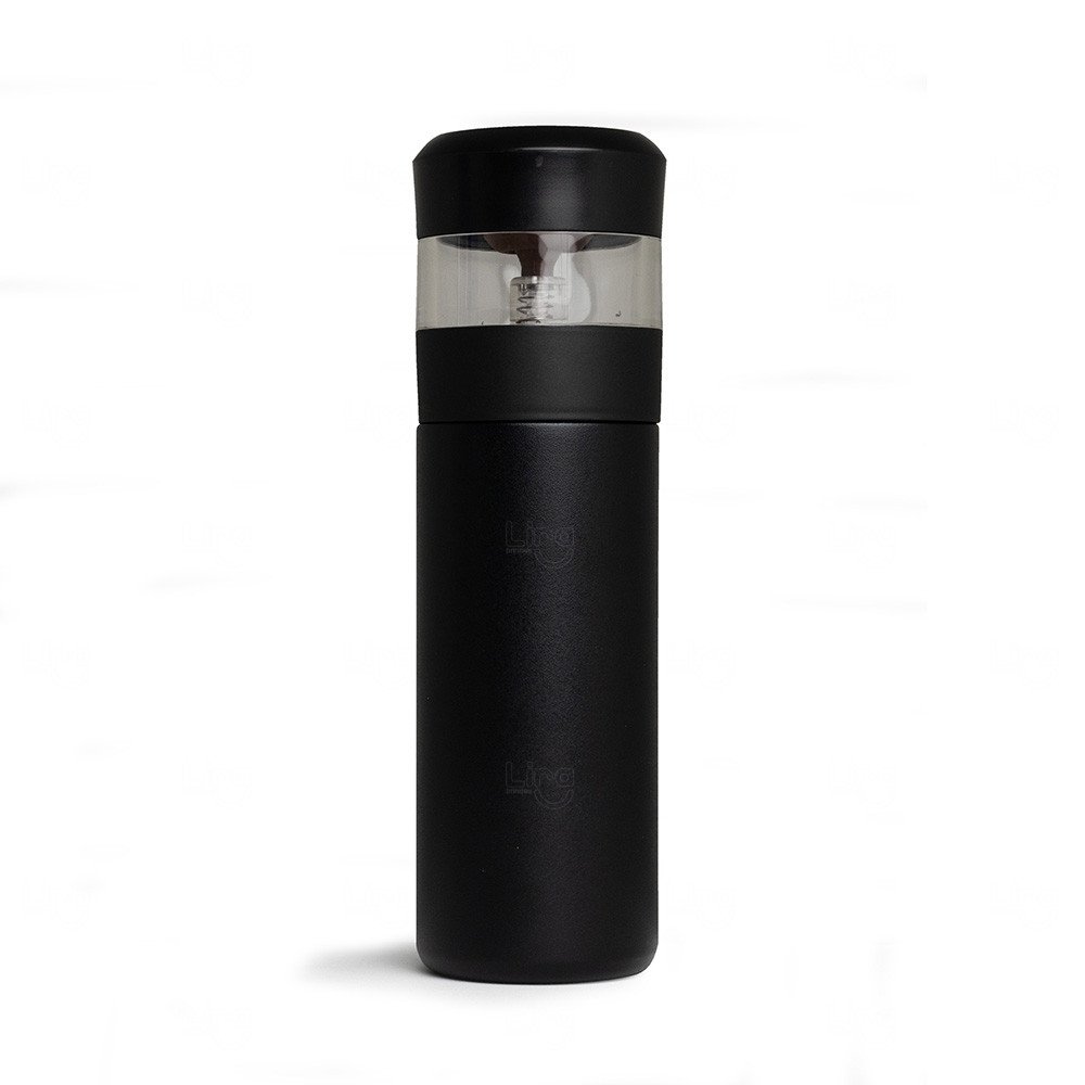 Garrafa Térmica com Infusor 350ml Personalizada Preto