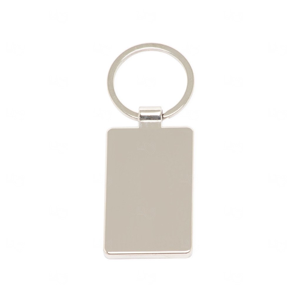 Chaveiro de Bambu e Metal Retangular Personalizado 