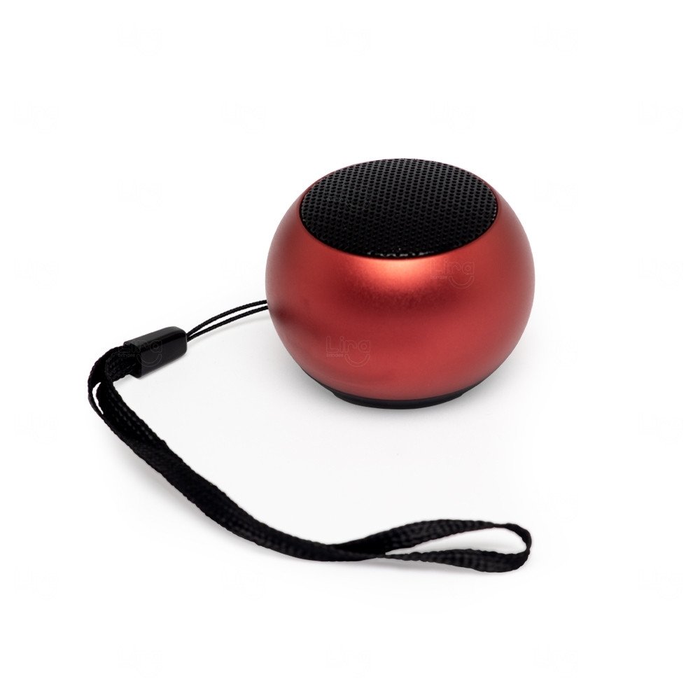 Caixa de Som Inox Personalizada - 3,5 x 4,9 cm Vermelho