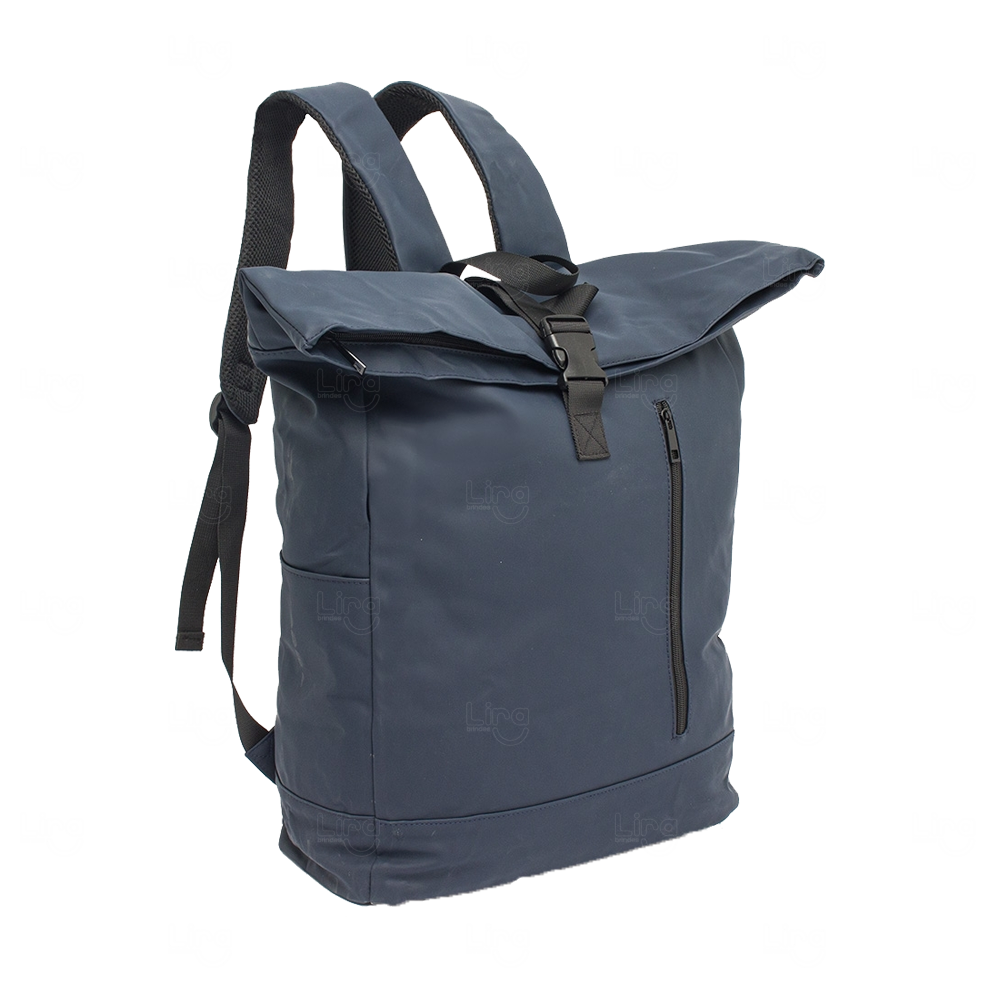 Mochila Couro Sintético 45L Impermeável Personalizada Azul