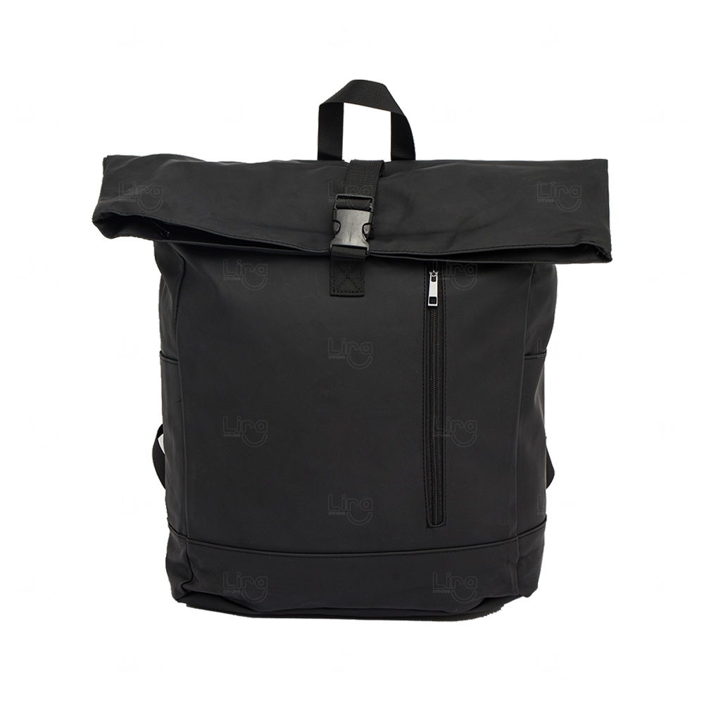 Mochila Couro Sintético 45L Impermeável Personalizada Preto